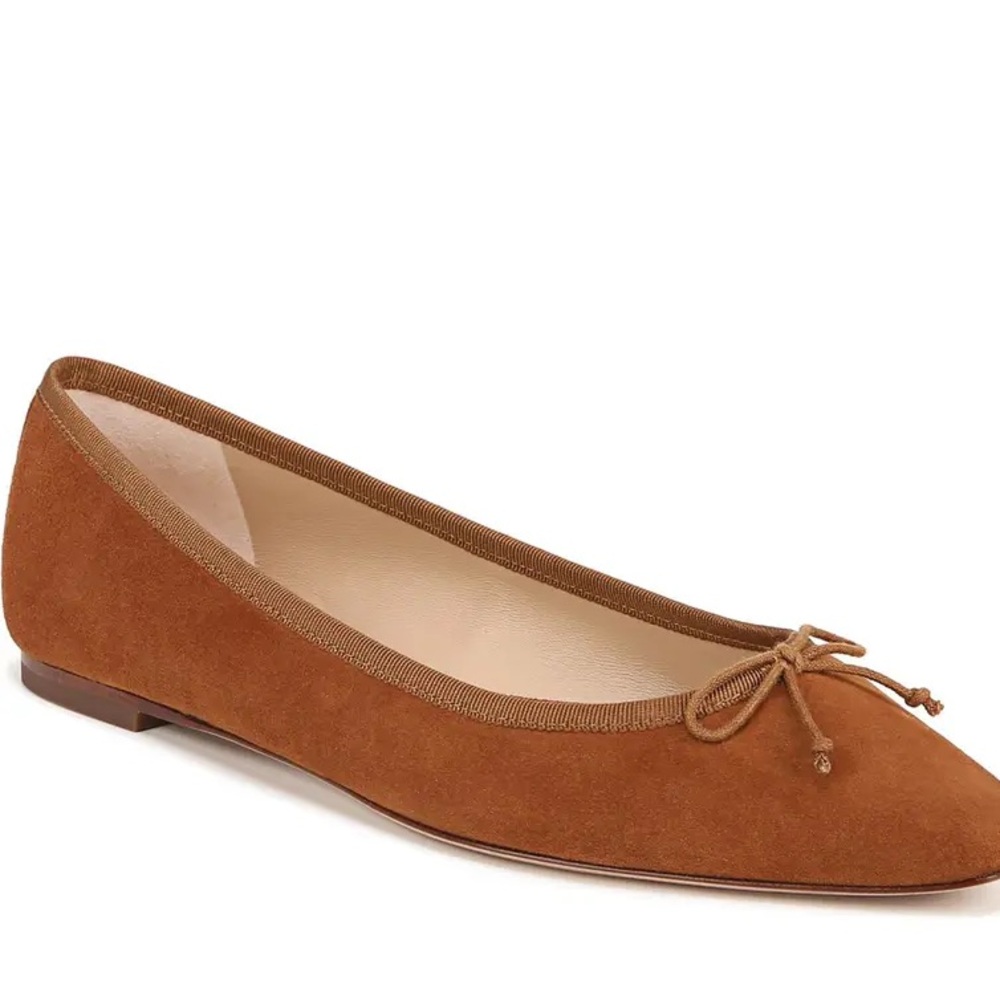 Veronica Beard Catherine Suede Bow Ballerina Flats